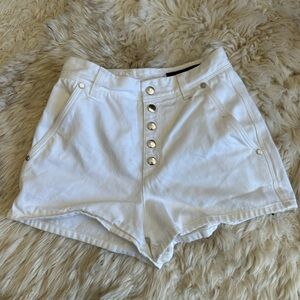 rag & bone High Waist White Women's Shorts